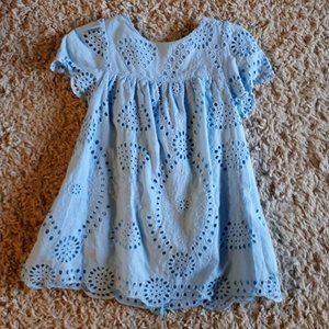 Eyelet dress blue baby girl size 18M